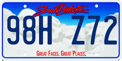SD license plate 98HZ72