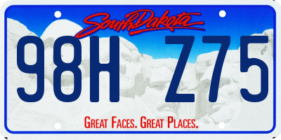 SD license plate 98HZ75