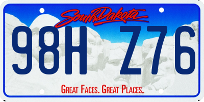 SD license plate 98HZ76