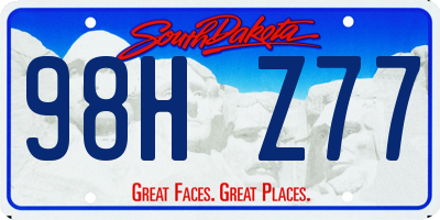 SD license plate 98HZ77