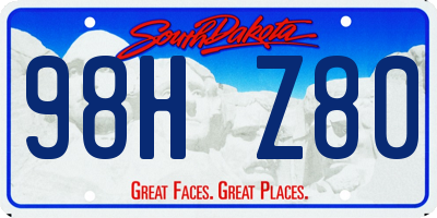 SD license plate 98HZ80