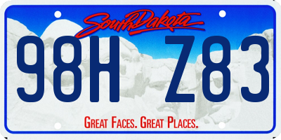 SD license plate 98HZ83