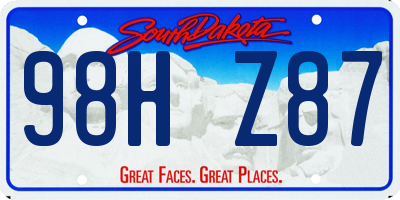 SD license plate 98HZ87