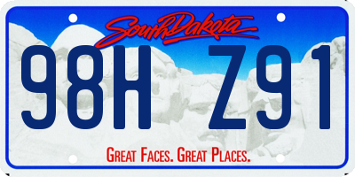 SD license plate 98HZ91