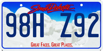 SD license plate 98HZ92