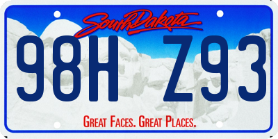 SD license plate 98HZ93