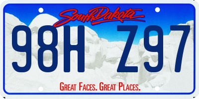 SD license plate 98HZ97