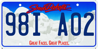 SD license plate 98IA02
