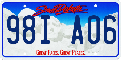 SD license plate 98IA06