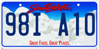 SD license plate 98IA10
