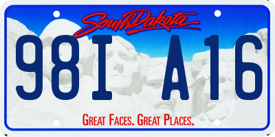 SD license plate 98IA16
