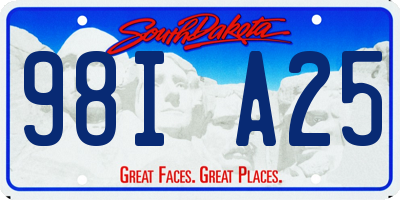 SD license plate 98IA25