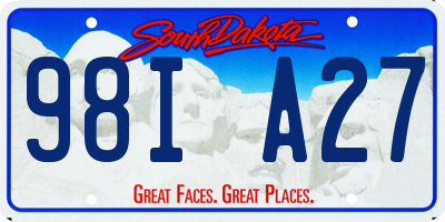 SD license plate 98IA27