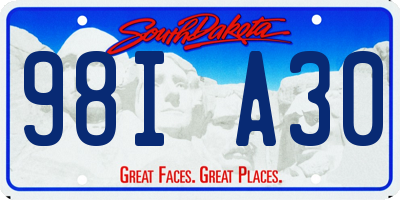 SD license plate 98IA30