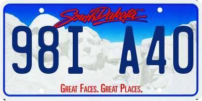 SD license plate 98IA40