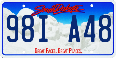 SD license plate 98IA48