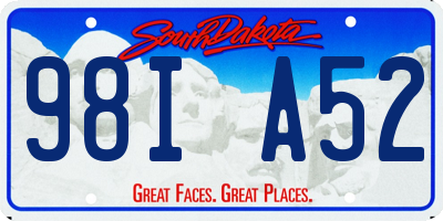 SD license plate 98IA52