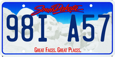 SD license plate 98IA57