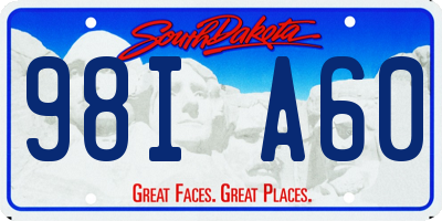 SD license plate 98IA60