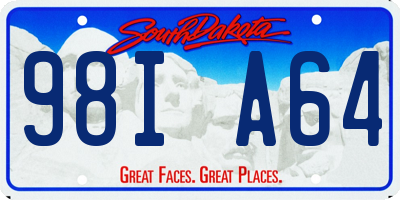 SD license plate 98IA64