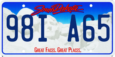SD license plate 98IA65