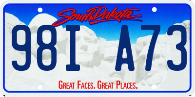 SD license plate 98IA73