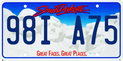 SD license plate 98IA75