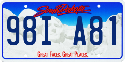 SD license plate 98IA81