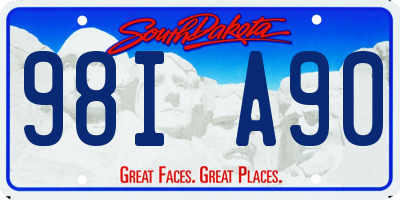 SD license plate 98IA90