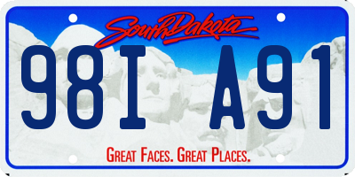 SD license plate 98IA91