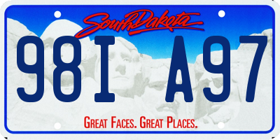 SD license plate 98IA97