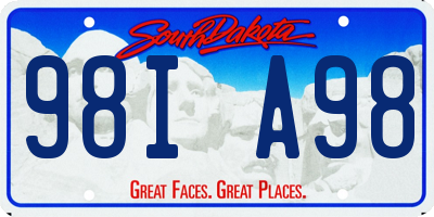 SD license plate 98IA98