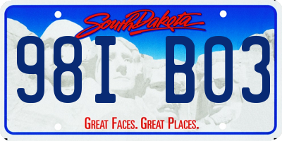 SD license plate 98IB03
