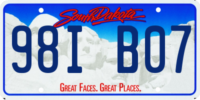 SD license plate 98IB07