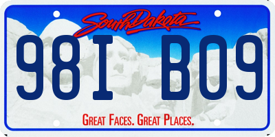 SD license plate 98IB09