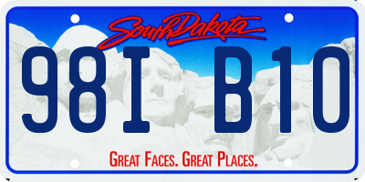 SD license plate 98IB10