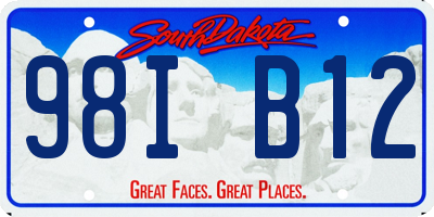 SD license plate 98IB12