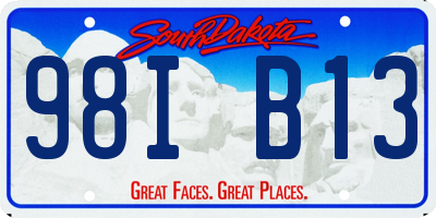 SD license plate 98IB13