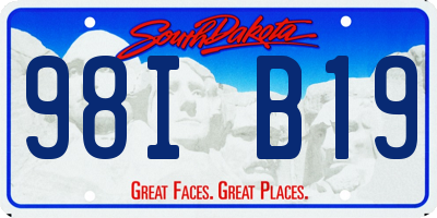 SD license plate 98IB19