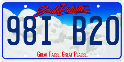 SD license plate 98IB20
