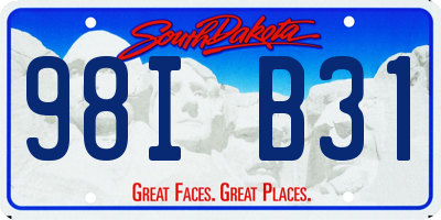 SD license plate 98IB31