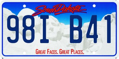 SD license plate 98IB41