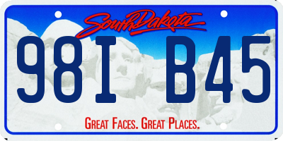 SD license plate 98IB45