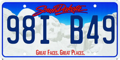 SD license plate 98IB49