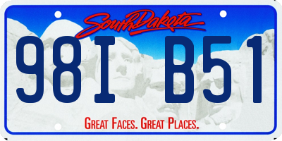 SD license plate 98IB51