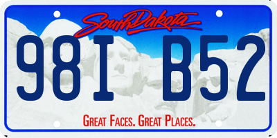 SD license plate 98IB52
