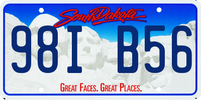 SD license plate 98IB56