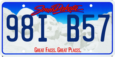 SD license plate 98IB57