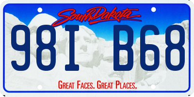 SD license plate 98IB68