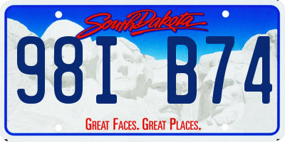 SD license plate 98IB74